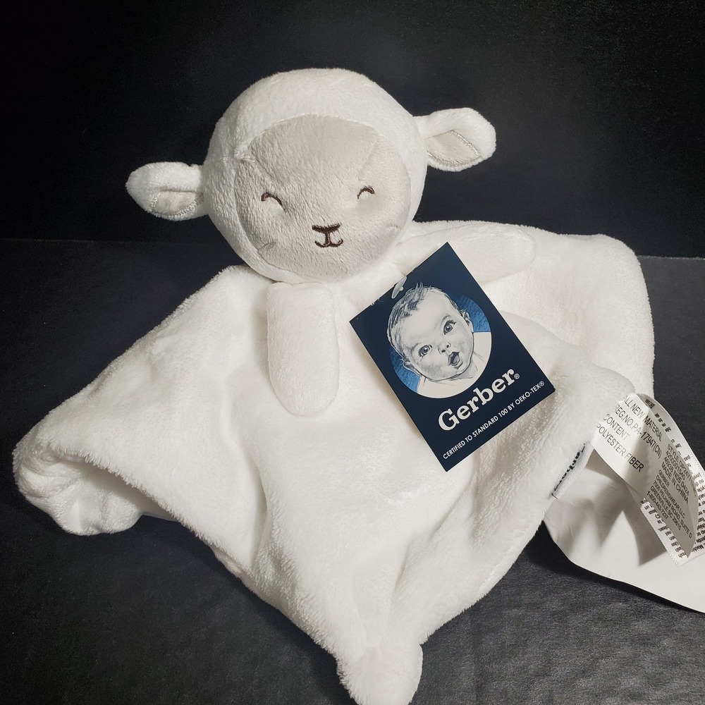 Gerber Plush White Lamb Sheep Baby Security Blanket 12" inch - NEW
